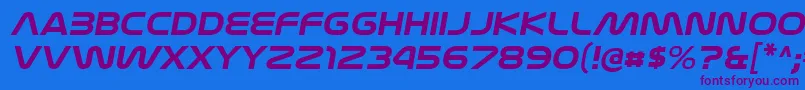 NasalizationexBolditalic Font – Purple Fonts on Blue Background
