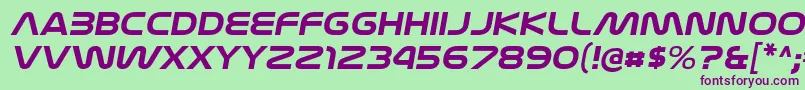 NasalizationexBolditalic Font – Purple Fonts on Green Background