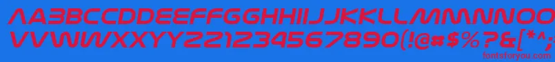 NasalizationexBolditalic Font – Red Fonts on Blue Background