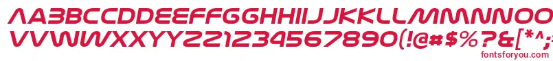 フォントNasalizationexBolditalic – 白い背景に赤い文字