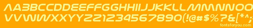 NasalizationexBolditalic Font – Yellow Fonts on Orange Background