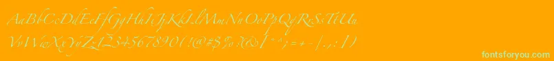 Zapfinoextraltpro Font – Green Fonts on Orange Background