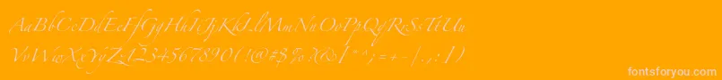 フォントZapfinoextraltpro – オレンジの背景にピンクのフォント