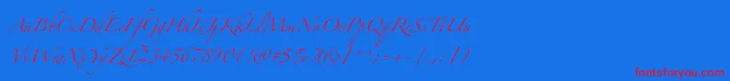 フォントZapfinoextraltpro – 赤い文字の青い背景