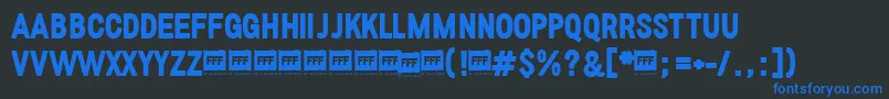 FffBoldTrial Font – Blue Fonts on Black Background