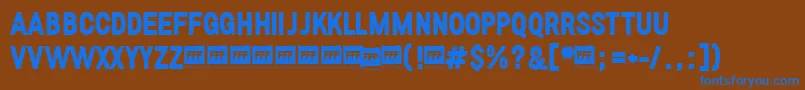 FffBoldTrial Font – Blue Fonts on Brown Background