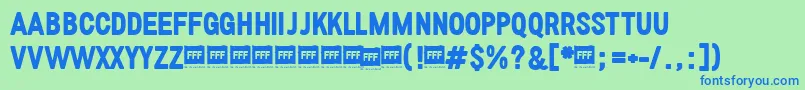FffBoldTrial Font – Blue Fonts on Green Background