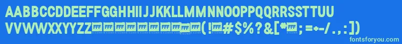 FffBoldTrial Font – Green Fonts on Blue Background