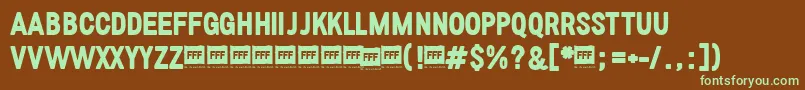 FffBoldTrial-fontti – vihreät fontit ruskealla taustalla
