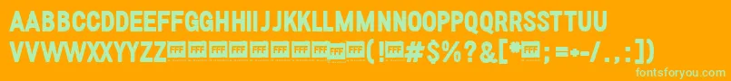 FffBoldTrial Font – Green Fonts on Orange Background