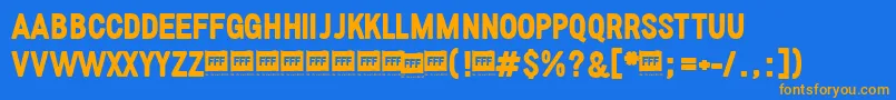 FffBoldTrial Font – Orange Fonts on Blue Background