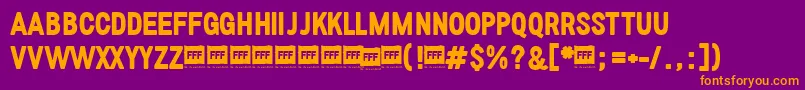 FffBoldTrial Font – Orange Fonts on Purple Background