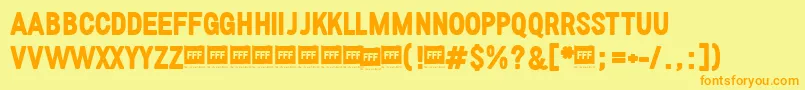 FffBoldTrial Font – Orange Fonts on Yellow Background