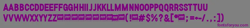 フォントFffBoldTrial – 紫色のフォント、灰色の背景