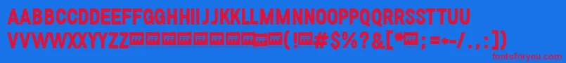 FffBoldTrial Font – Red Fonts on Blue Background