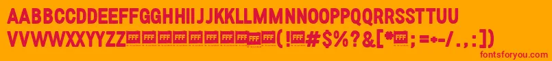 FffBoldTrial-Schriftart – Rote Schriften auf orangefarbenem Hintergrund