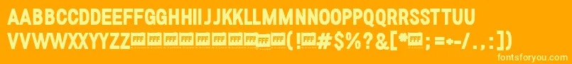 FffBoldTrial Font – Yellow Fonts on Orange Background