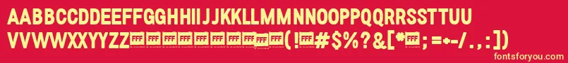 FffBoldTrial Font – Yellow Fonts on Red Background