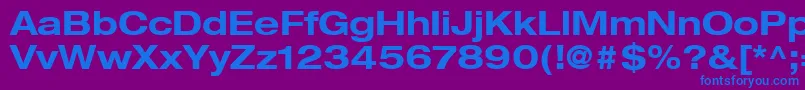 HelveticaLt73BoldExtended Font – Blue Fonts on Purple Background