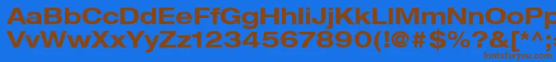 HelveticaLt73BoldExtended Font – Brown Fonts on Blue Background