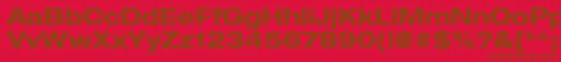 Police HelveticaLt73BoldExtended – polices brunes sur fond rouge