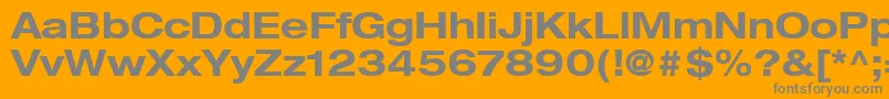 Saiba mais sobre a fonte HelveticaLt73BoldExtended Fonte HelveticaLt73BoldExtended – fontes cinzas em um fundo laranja