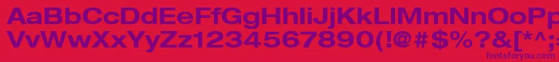 HelveticaLt73BoldExtended Font – Purple Fonts on Red Background