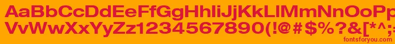 HelveticaLt73BoldExtended Font – Red Fonts on Orange Background