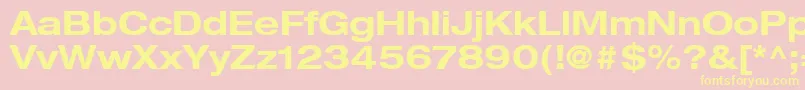 HelveticaLt73BoldExtended Font – Yellow Fonts on Pink Background