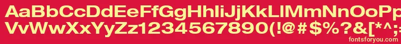 HelveticaLt73BoldExtended Font – Yellow Fonts on Red Background