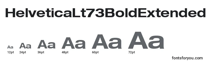 Размеры шрифта HelveticaLt73BoldExtended