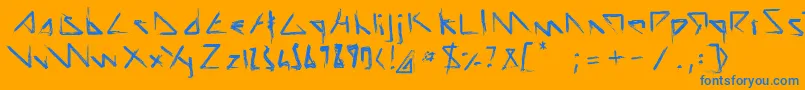 ScriptDemolition Font – Blue Fonts on Orange Background