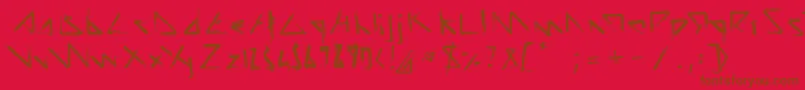 ScriptDemolition Font – Brown Fonts on Red Background