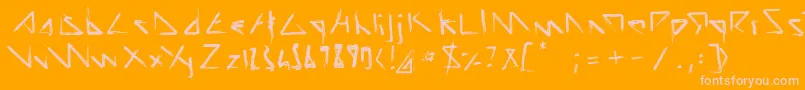 ScriptDemolition Font – Pink Fonts on Orange Background