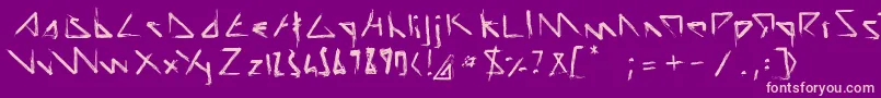 Weitere Informationen zur ScriptDemolition-Schriftart ScriptDemolition-Schriftart – Rosa Schriften auf violettem Hintergrund