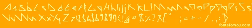 ScriptDemolition Font – Yellow Fonts on Orange Background