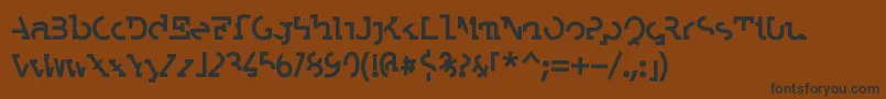 フォントLabratBold – 黒い文字が茶色の背景にあります