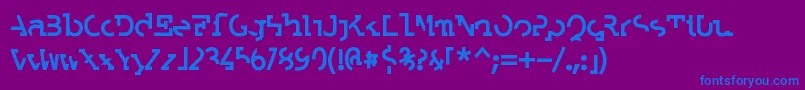 フォントLabratBold – 紫色の背景に青い文字
