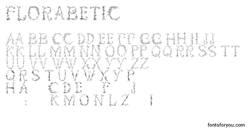 Florabetic-fontti – aakkoset, numerot, erikoismerkit