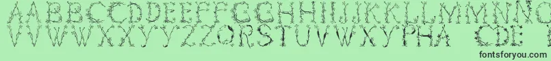 Florabetic Font – Black Fonts on Green Background