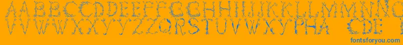 Florabetic Font – Blue Fonts on Orange Background