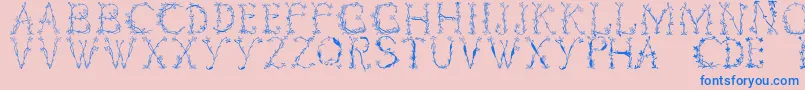 Florabetic-Schriftart – Blaue Schriften auf rosa Hintergrund