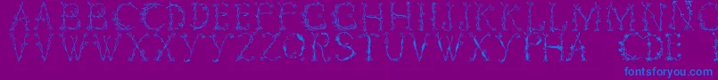 Florabetic-Schriftart – Blaue Schriften auf violettem Hintergrund