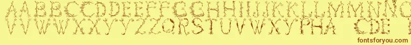 Florabetic Font – Brown Fonts on Yellow Background