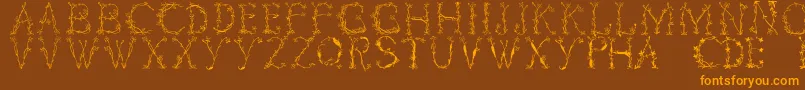 Florabetic Font – Orange Fonts on Brown Background