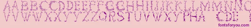 Florabetic Font – Purple Fonts on Pink Background