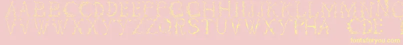 Florabetic-Schriftart – Gelbe Schriften auf rosa Hintergrund