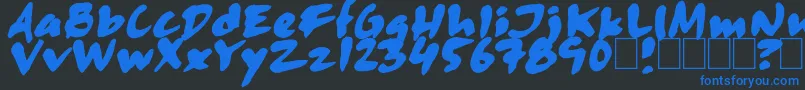 Skitsercartoon Font – Blue Fonts on Black Background