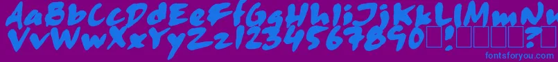 Skitsercartoon Font – Blue Fonts on Purple Background