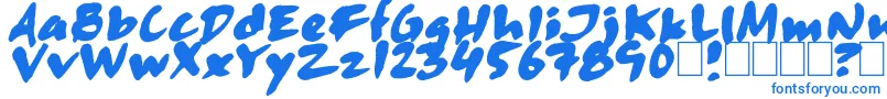 Fonte Skitsercartoon – fontes azuis em um fundo branco